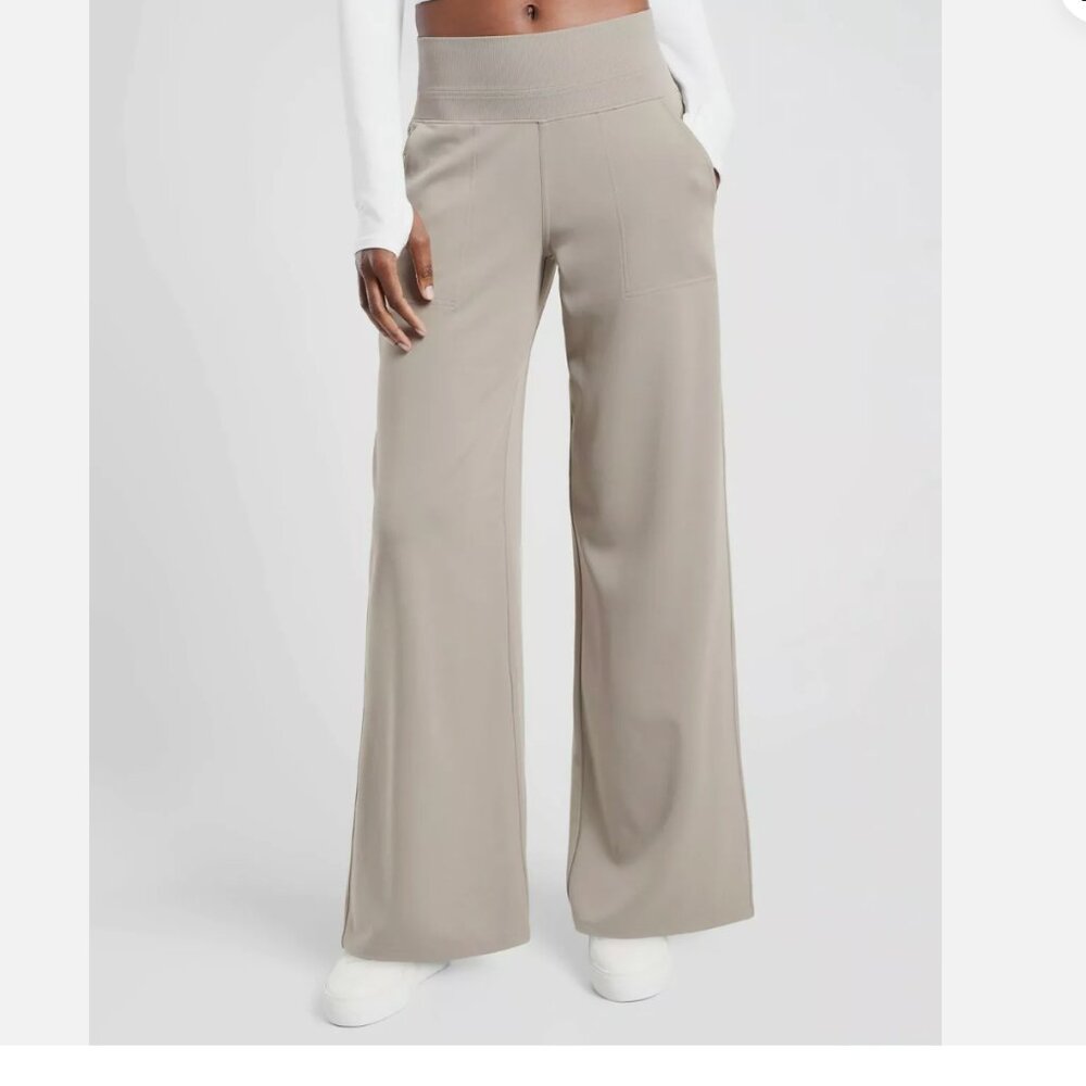 Athleta Wide Leg Pants in Light Taupe